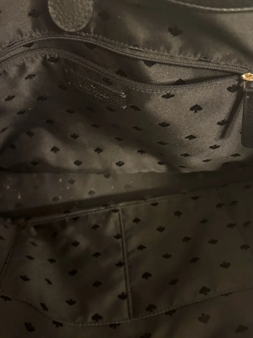 kate spade Black Leather Tote with Multi-Tassel Charm
